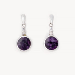 Blue John Drop Earrings-Round Design-CWSE054