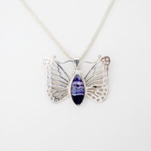Sterling Silver Blue John Butterfly Pendant -RPBP379
