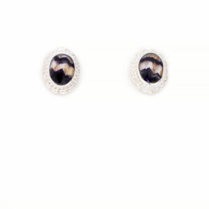 Sterling Silver Blue John Stud Earrings-RPBSH86