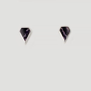 Sterling Silver Blue John Stud Earrings-CWSS281