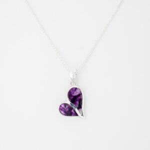 Blue John Split Heart Pendant -CWSP575 BJ/BJ
