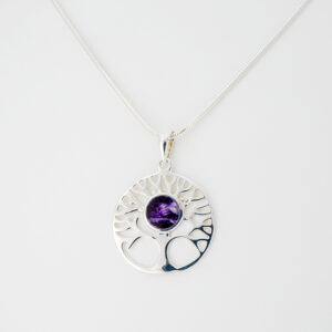 Sterling Silver and Blue John Tree of Life Pendant-BJGP305