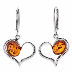 Amber Earrings-Drops-Heart-L070262