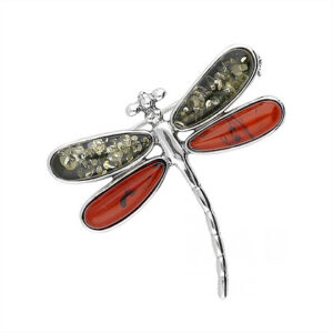 Amber Brooch-Dragonfly-L60254A