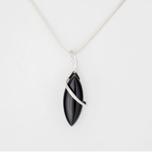 STERLING SILVER MARQUISE PENDANT - ONYX - PENDANT4