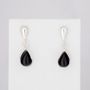 STERLING SILVER TEARDROP DROP EARRING - ONYX - DROP2