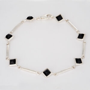 STERLING SILVER 7 STONE BRACELET - ONYX - BRACELET2