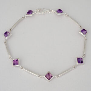 STERLING SILVER 7 STONE BRACELET - AMETHYST - BRACELET2
