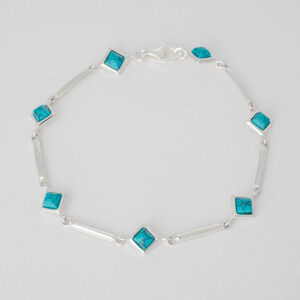STERLING SILVER 7 STONE BRACELET - TURQUOISE - BRACELET2