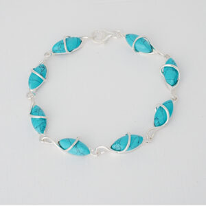 STERLING SILVER 8 STONE BRACELET - TURQUOISE- BRACELET3