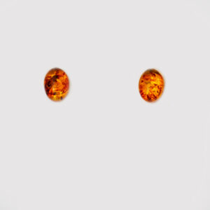 STERLING SILVER OVAL AMBER STUD EARRINGS - L7MMOVAL