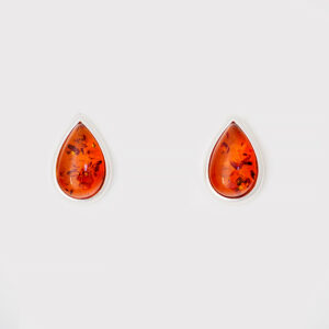 STERLING SILVER AMBER EARRINGS - LRG TEARDROP -L1MMTDROP