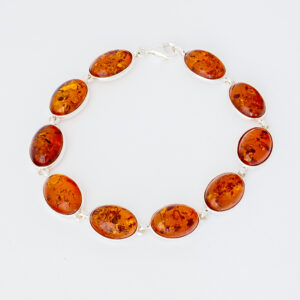 STERLING SILVER AMBER OVAL BRACELET -L10OVAL