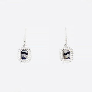 STERLING SILVER BLUE JOHN AND CZ OBLONG DROP EARRINGS - BJGSE69E