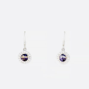 STERLING SILVER BLUE JOHN AND CZ ROUND DROP EARRINGS - BJGSE19E