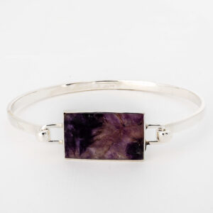 Sterling Silver Blue John Bangle - BJGBA1