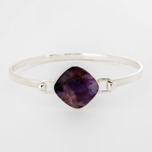 Sterling Silver Blue John Bangle - BJGBA3