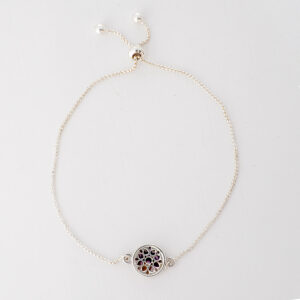 Sterling Silver Blue John Flower Burst Bracelet - 1 stone - CWSB1294