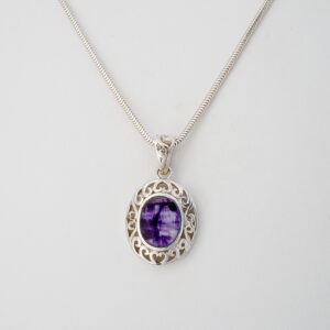 Sterling Silver Blue John Pendant - BJGP303